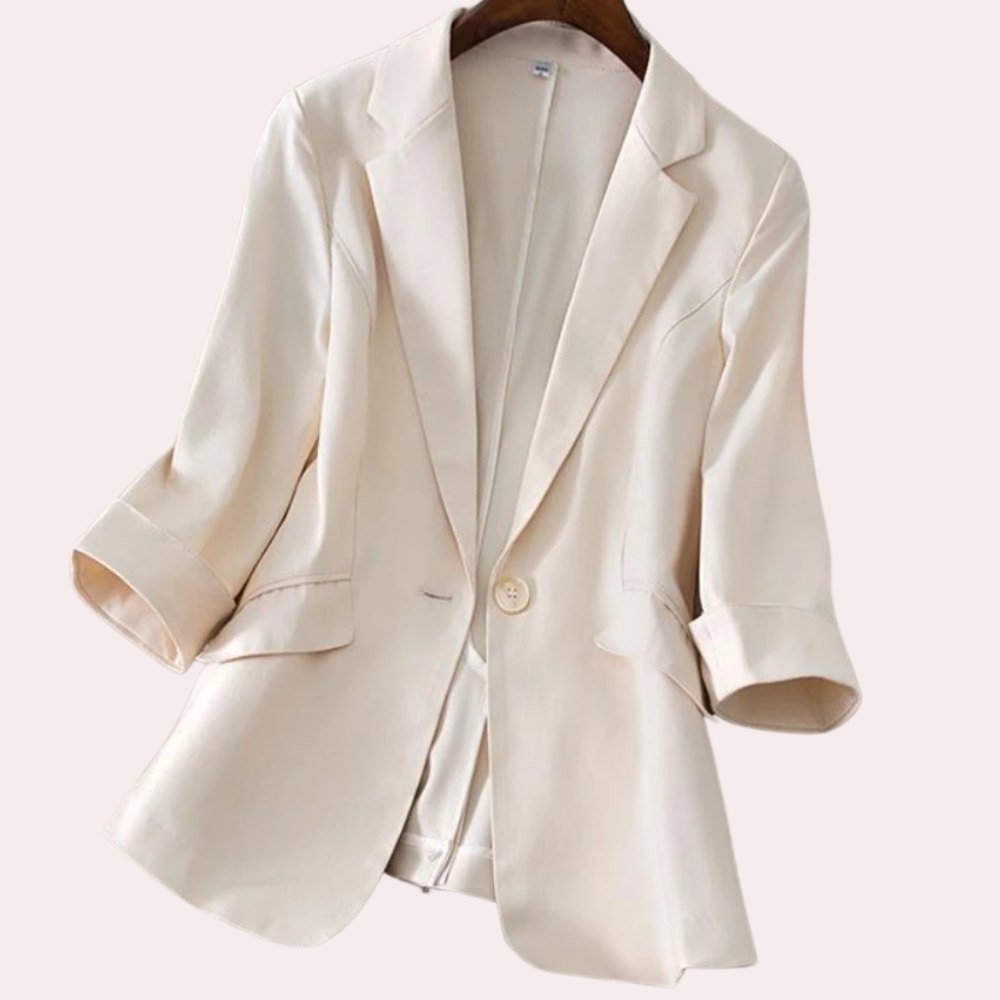 Clarke | Blazer Chic à Manches avec Mélange de Coton pour Femmes