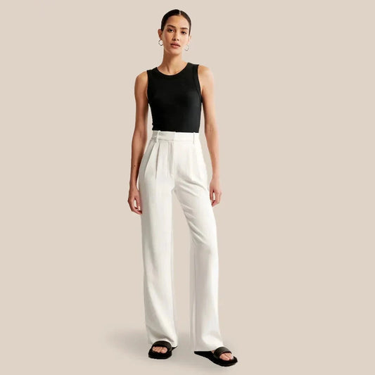 Le Pantalon léger - Elegansie FEMININO Essentielle Blanc XS