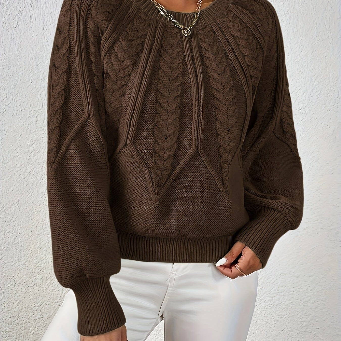 Margot | Pull chaud tricoté Essentielle Marron XS