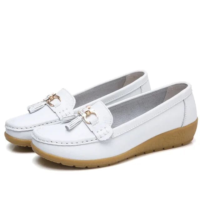 Mocassin Orthopédique en Cuir FEMININO Essentielle Blanc 35