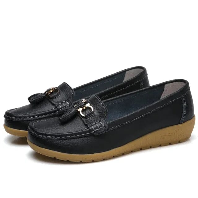 Mocassin Orthopédique en Cuir FEMININO Essentielle Noir 35