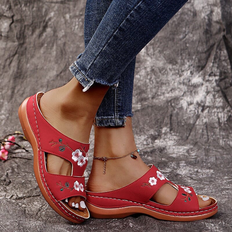 Sandales orthopédiques Lily Flowers Essentielle Rouge 35