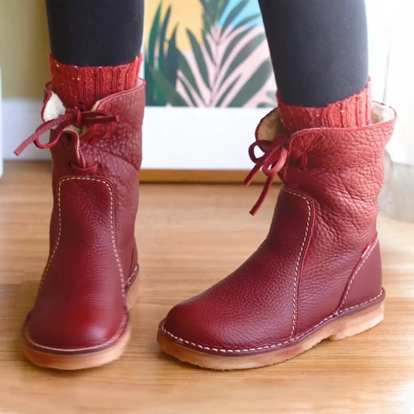 THE KONF™ | BOTTES IMPERMÉABLES EN CUIR POLAIRE AVEC DOUBLURE EN LAINE Essentielle