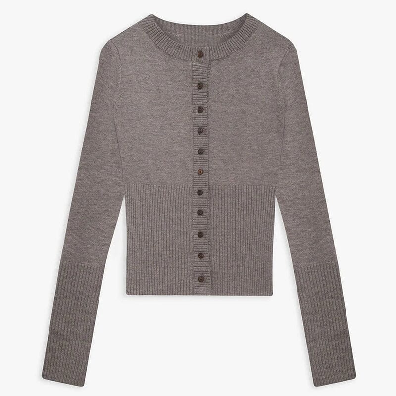 THE KONF™ | Pull en tricot avec bouton FEMININO Essentielle