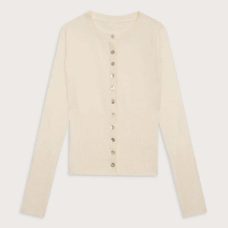 THE KONF™ | Pull en tricot avec bouton FEMININO Essentielle