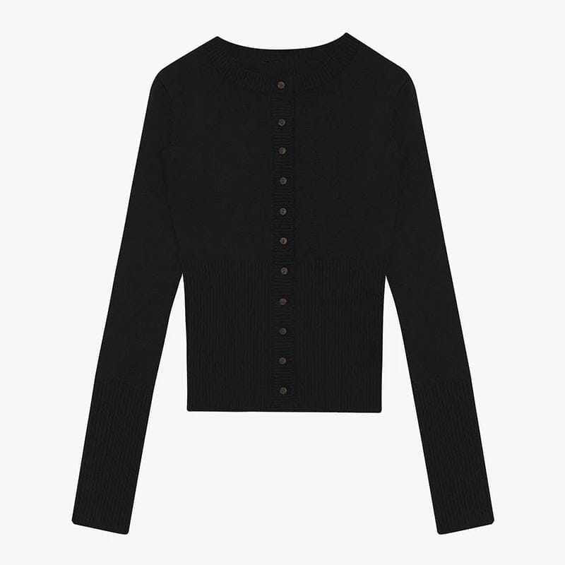 THE KONF™ | Pull en tricot avec bouton FEMININO Essentielle
