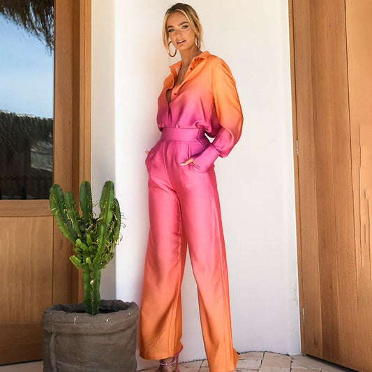 Aleah | Ensemble en satin à brillance dégradée pour femme