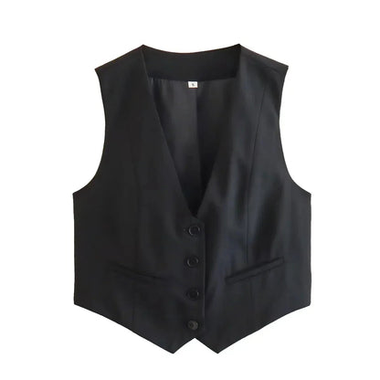 Navya | Top Gilet Court au Style Moderne pour Femme