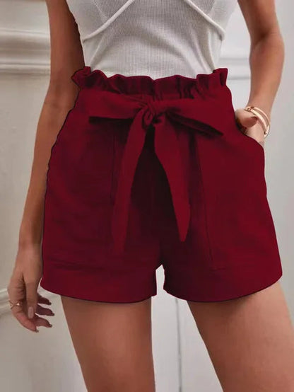 Lian | Short taille haute avec ceinture à nouer pour femme