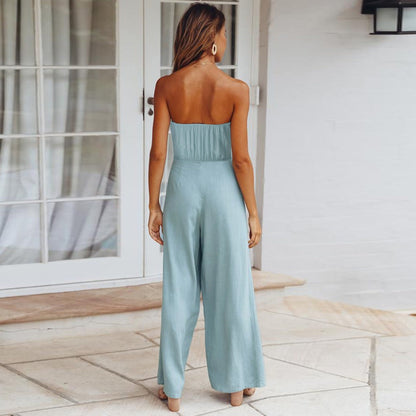 Aislynn | Combinaison en Crêpe Doux à Encolure en V et Silhouette Fluide pour Femme