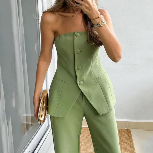Bryce | Ensemble Audacieux Bustier et Pantalon pour Femme