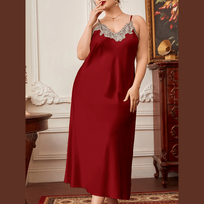 Nuisette Longue Satin Grande Taille