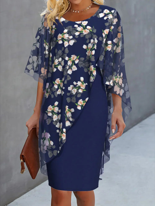 Lysiane | Robe en chiffon fleuri pour femme