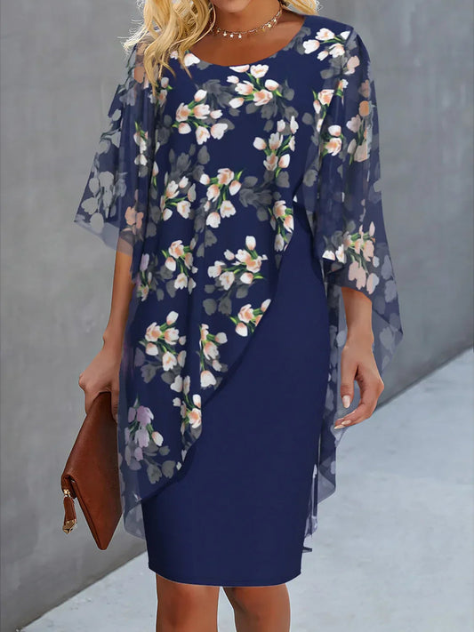 Lysiane | Robe en chiffon fleuri pour femme