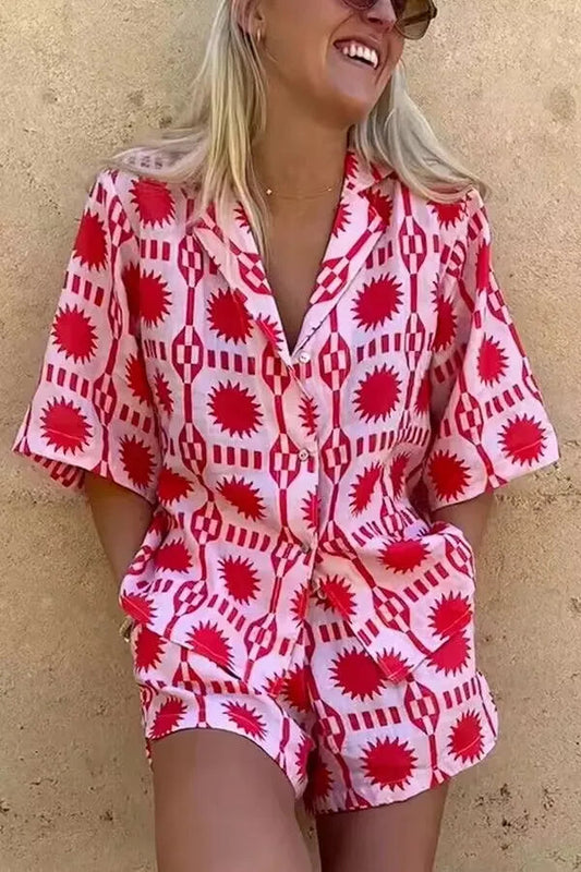 Ellen | Ensemble à imprimé Soleil avec un design vibrant et confortable pour femmes