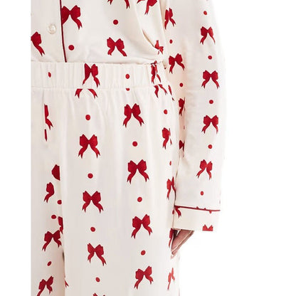 Ensemble Pyjama Femme à Motifs Nœud Rouge