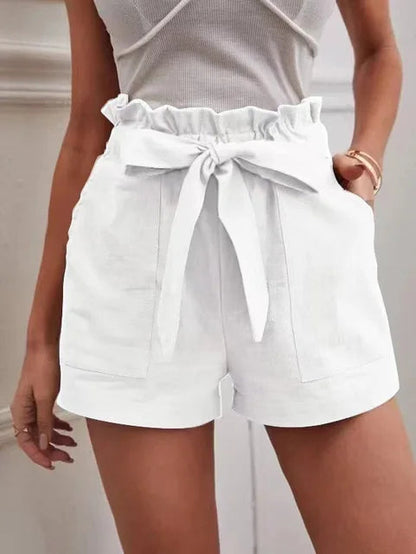 Lian | Short taille haute avec ceinture à nouer pour femme