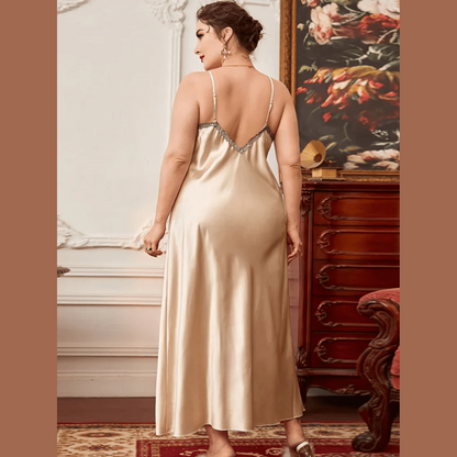 Nuisette Longue Satin Grande Taille