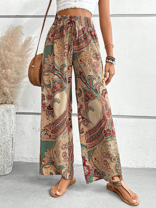 Layah | Pantalon taille haute à imprimé artistique pour femme