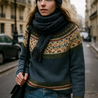 Eléandra - Pull rétro d'automne