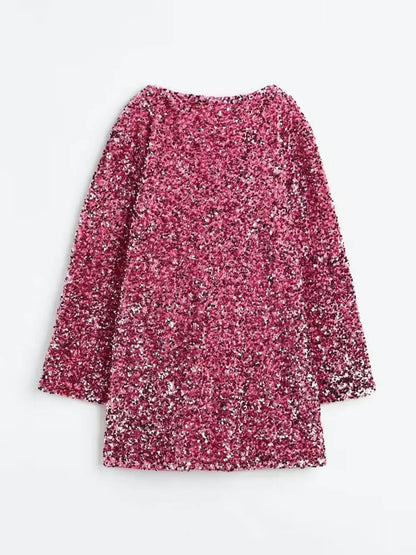 Marcelle | Robe à paillettes avec nœud et fermeture à nœud pour femmes