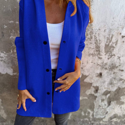 Carola - Cardigan à capuche élégant Essentielle Bleu S 