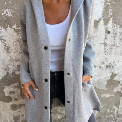 Carola - Cardigan à capuche élégant Essentielle Gris S 