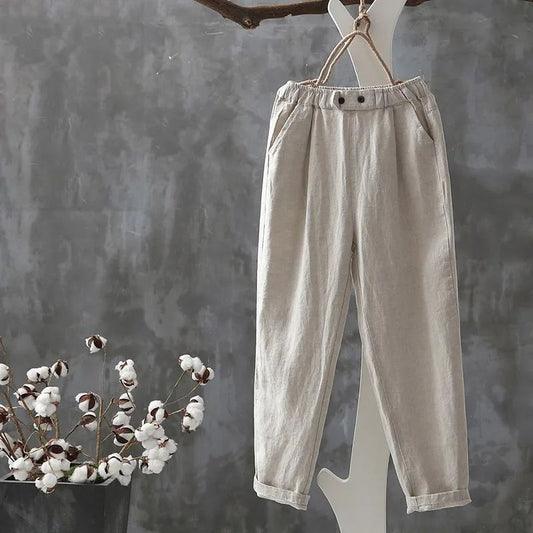 Betania | Pantalon Classique en Lin avec Confort Quotidien pour Femme