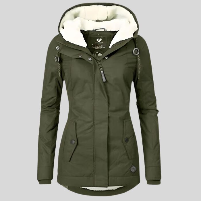 Isabelle - Manteau épais en mélange de laine Women > Jackets > Winterjackets Essentielle Vert militaire S 