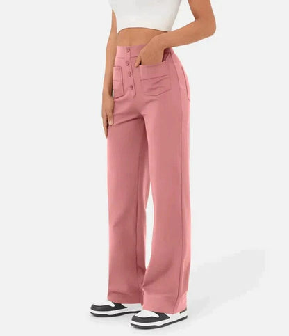 Pantalon décontracté élastique à taille haute Miss Essentielle 