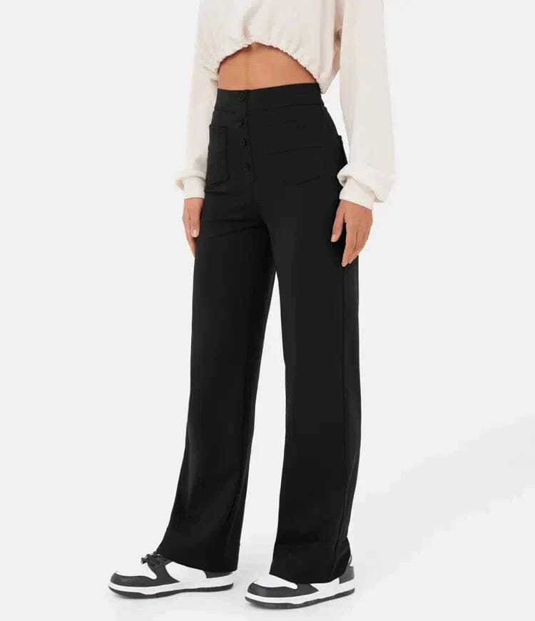 Pantalon décontracté élastique à taille haute Miss Essentielle 