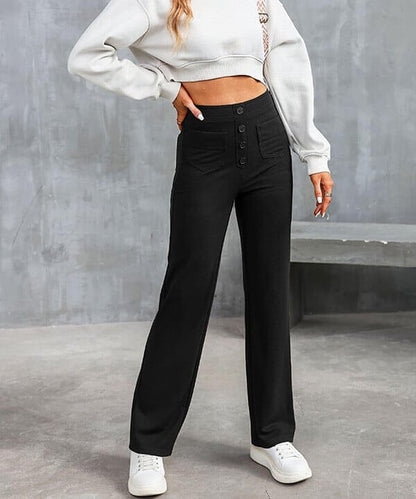 Pantalon décontracté élastique à taille haute Miss Essentielle 
