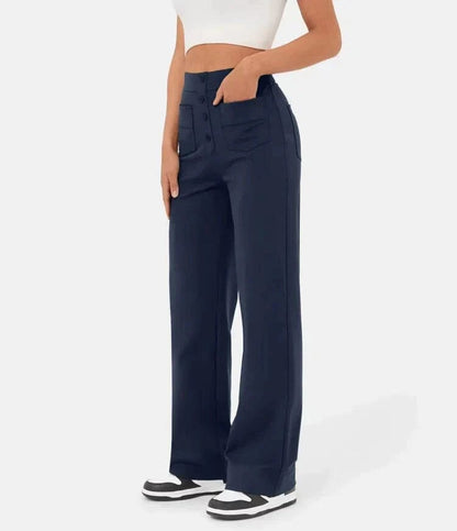 Pantalon décontracté élastique à taille haute Miss Essentielle Marine XS (34) 