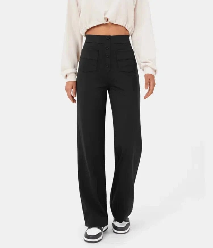 Pantalon décontracté élastique à taille haute Miss Essentielle Noir XS (34) 