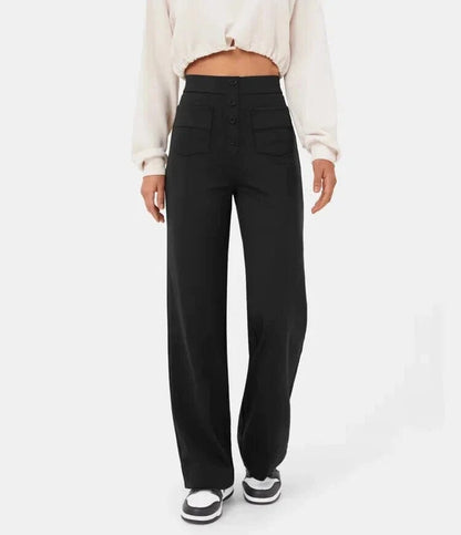 Pantalon décontracté élastique à taille haute Miss Essentielle Noir XS (34) 