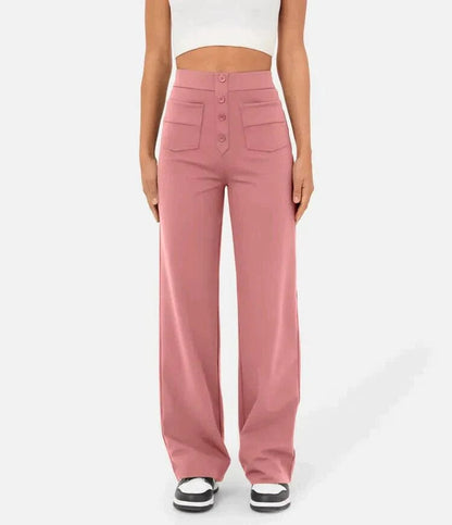 Pantalon décontracté élastique à taille haute Miss Essentielle Rose XS (34) 