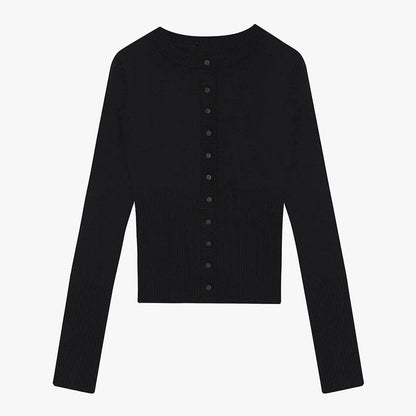 THE KONF™ | Pull en tricot avec bouton FEMININO Essentielle 