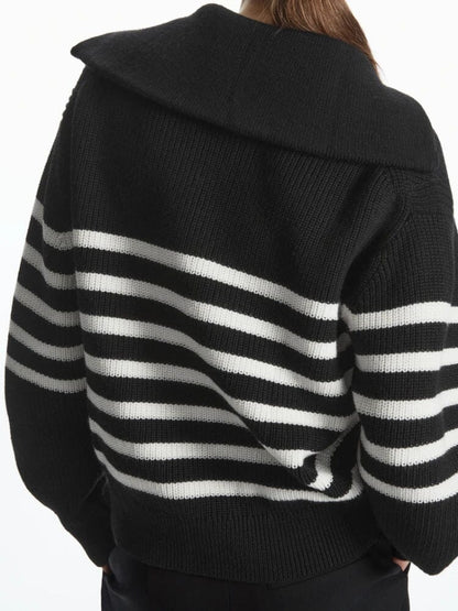 THE KONF™ | Pull tricoté féminin avec fermeture éclair FEMININO Essentielle 